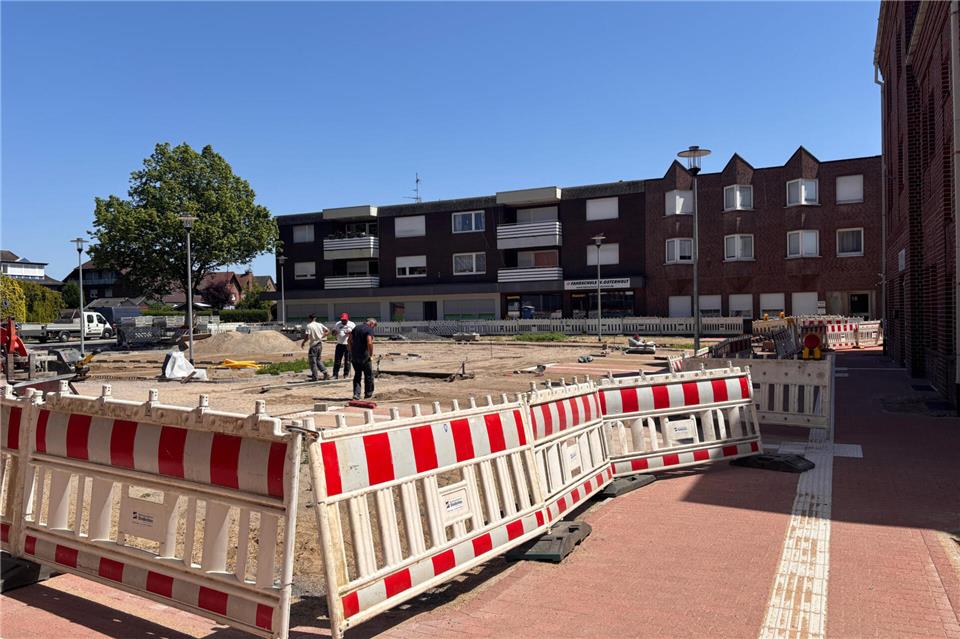 Der Parkplatz-Umbau am Netto-Markt ist fast fertig.