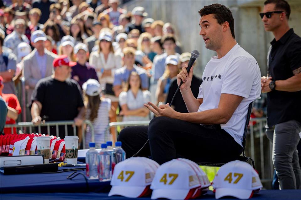 Der Podcaster Kirk ist laut Trump gestorben.Tess Crowley/The Deseret News/AP/dpa