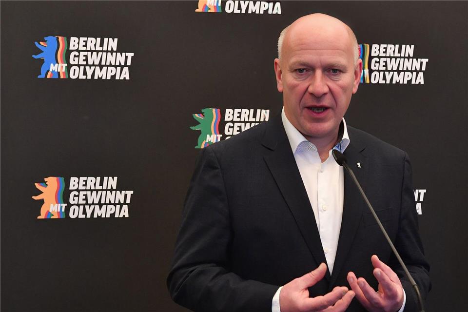 Der Regierende Bürgermeister Kai Wegner wirbt für Olympische Spiele in Berlin. (Archivbild)Paul Zinken/dpa