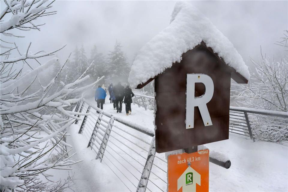 Der Rennsteig-Skiwanderweg gilt mit 142 Kilometer Länge als längster durchgängig beschilderter Fernskiwanderweg in Mitteleuropa. (Archivfoto)Hendrik Schmidt/dpa