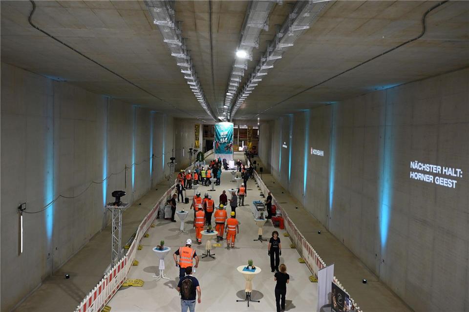 U4-Verlängerung: Rohbau der Haltestelle Horner Geest fertig Der Rohbau für die Haltestelle Horner Geest der U-Bahn-Linie 4 in Hamburg ist fertig.David Hammersen/dpa