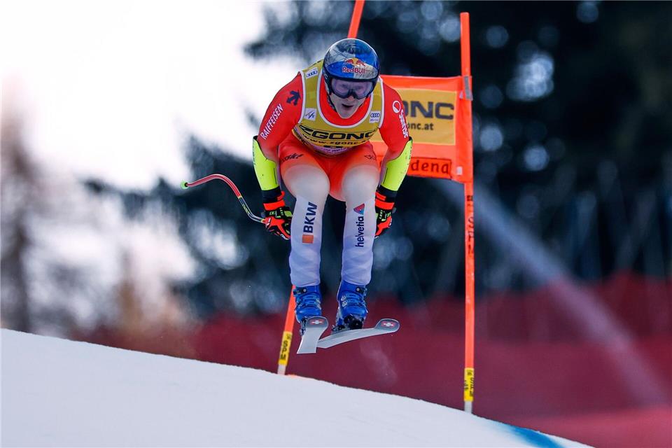 Der Schweizer Marco Odermatt musste sich diesmal mit Platz zwei begnügen.Gabriele Facciotti/AP/dpa