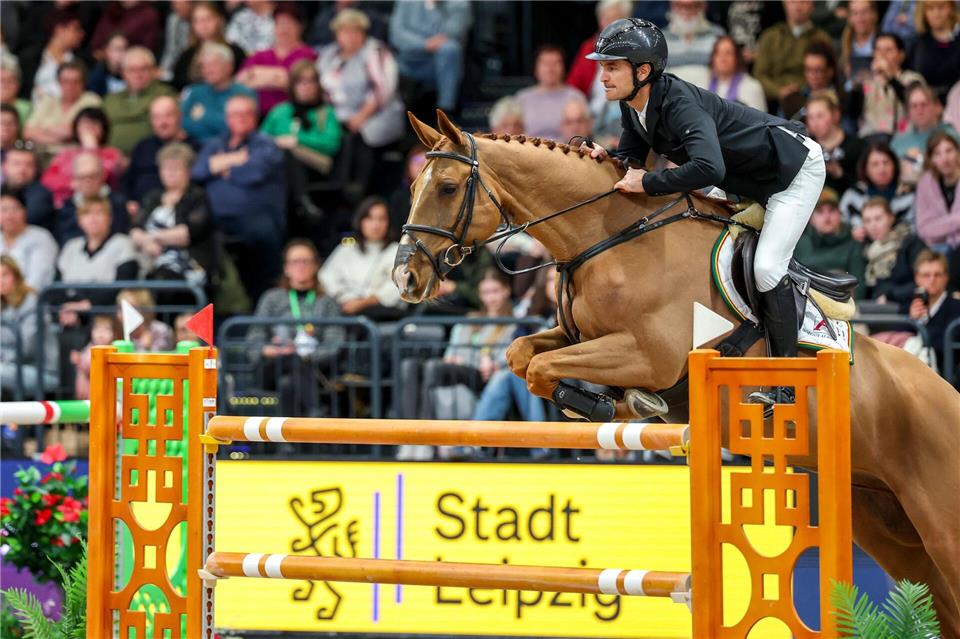 Der Schweizer Steve Guerdat gewann das Springen.Jan Woitas/dpa