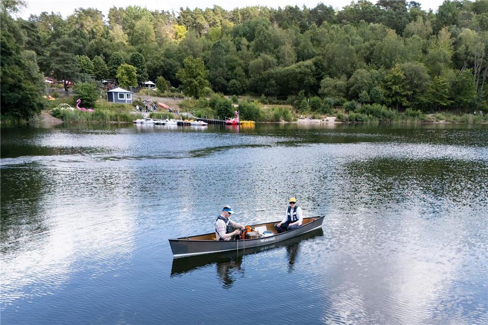 Der Silbersee im Schwalm-Eder-Kreis ist ein beliebtes Freizeitgelände.  Florian Wiegand/dpa