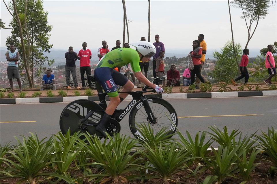 Der Superstar in Ruanda: Tadej Pogacar.Jerome Delay/AP/dpa