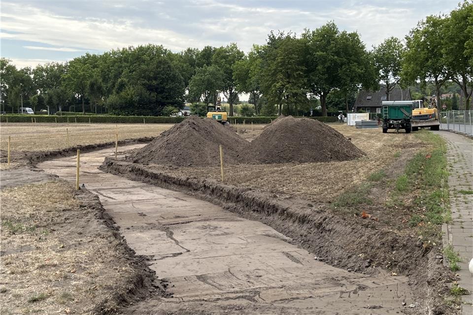 Der Verlauf der Wege im neuen Bürgerpark ist teilweise bereits erkennbar.