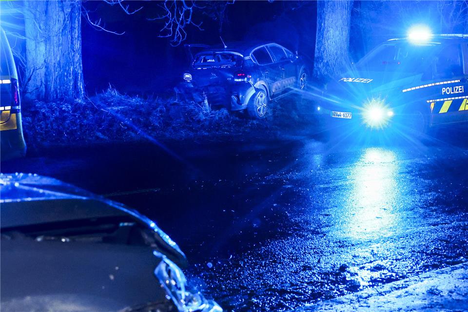 Der Wagen einer Bocholterin wurde bei dem Auffahrunfall in eine Böschung geschoben. 
