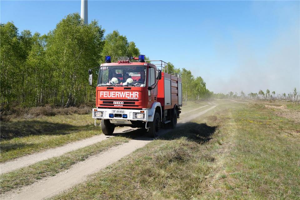 Der Waldbrand war am Freitag in dem Gebiet mit Munitionsbelastung ausgebrochen. Manuel Genolet/dpa