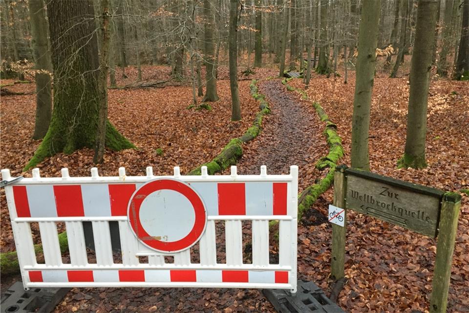 Der Weg zur Wellbrockquelle im Tiergarten ist aktuell gesperrt.