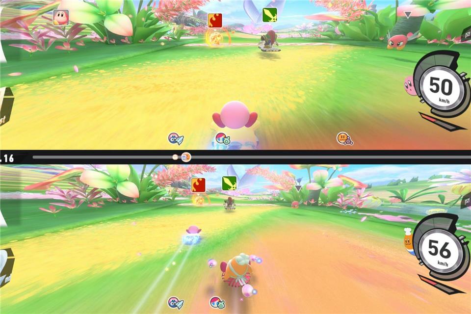 Der Zwei-Spieler-Splitscreen lässt sich sowohl horizontal als auch vertikal teilen.Nintendo/dpa-tmn
