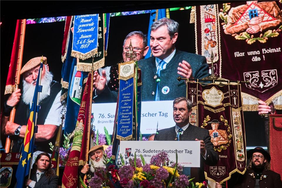 Der bayerische Ministerpräsident Markus Söder (CSU) sprach beim 76. Sudetendeutschen Tag in Brünn (Brno). Uhlíø Patrik/CTK/dpa