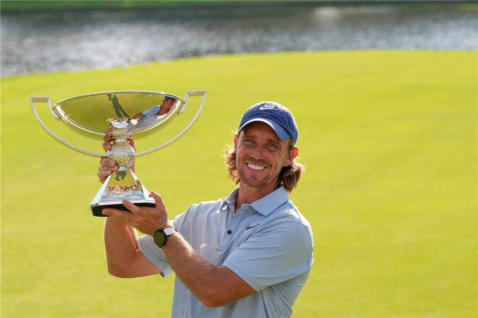 Der britische Golfer Tommy Fleetwood hat die Tour Championship in Atlanta gewonnen.Mike Stewart/AP/dpa