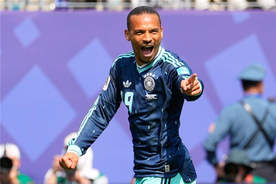 Der einzige deutsche Glücksmoment. Leroy Sané jubelt nach seinem ersten Turniertor überhaupt.  Yuki Iwamura/AP/dpa