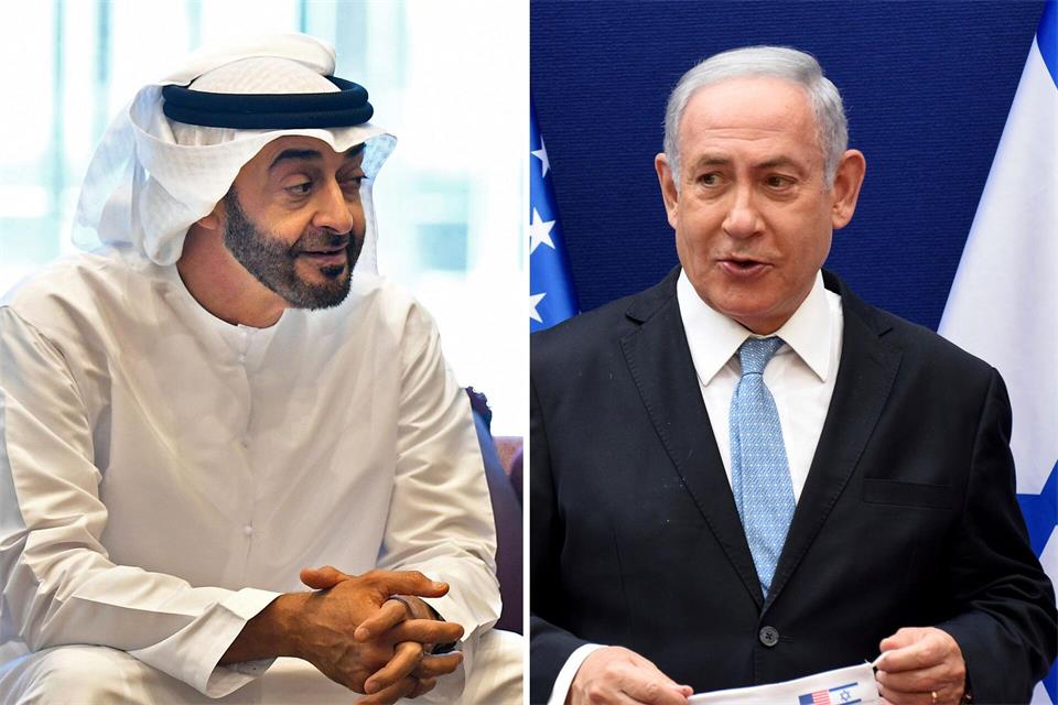 Der emiratische Präsident Mohammed bin Sajid (l) und der israelische Ministerpräsident Benjamin Netanjahu. (Archivbilder)Debbi Hill/Pool UPI/AP/dpa