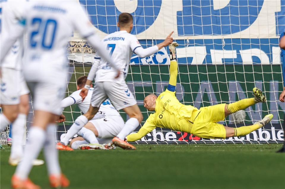 Der entscheidende Treffer des Spiels.Andreas Gora/dpa