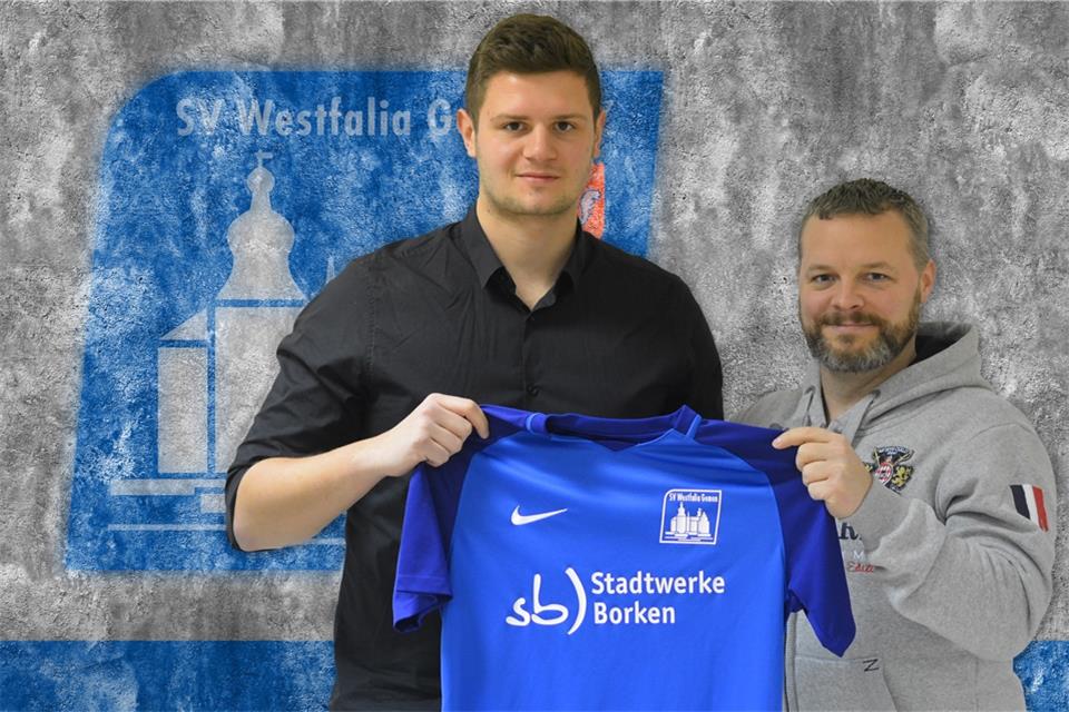 Der neue Gemener Coach Jan Winking (links) mit dem Sportlichen Leiter der Westfalia, Sven Stege.