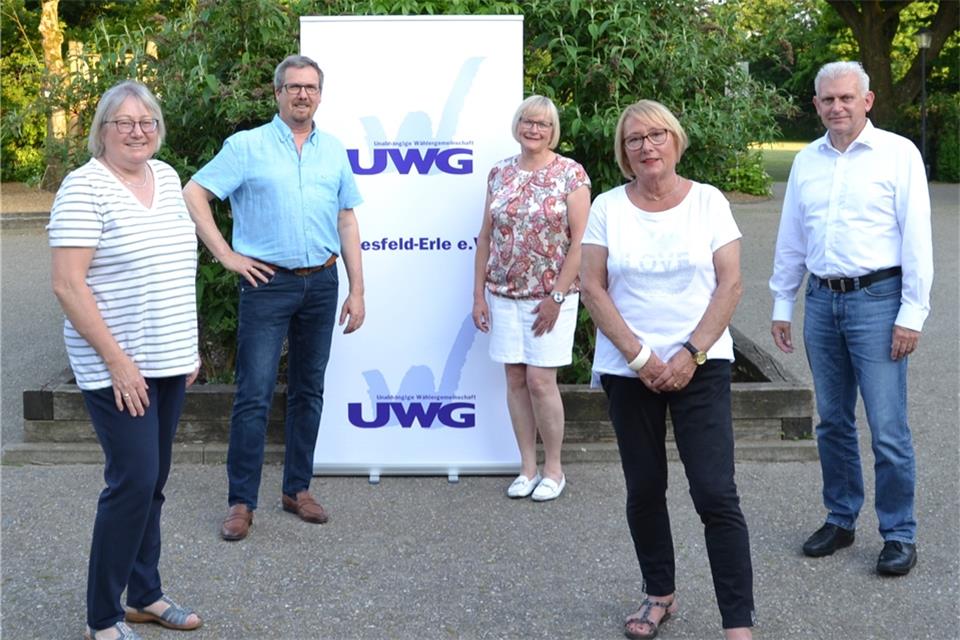 Der neue Vorstand der Raesfelder UWG (v. l.): Ulla Weiß, Rupert Koller, Petra Nagel, Lisa Fischbach und Georg Baumeister.