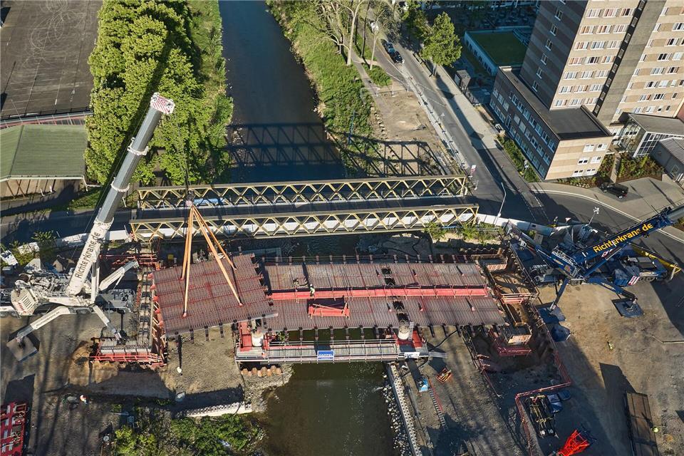 Der symbolische Baustart für die Brücke war im November 2024 erfolgt. (Archivbild)Thomas Frey/dpa