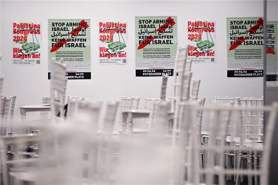 Der umstrittene Palästina-Kongress war von der Polizei nach zwei Stunden aufgelöst worden. (Archivbild) Sebastian Christoph Gollnow/dpa