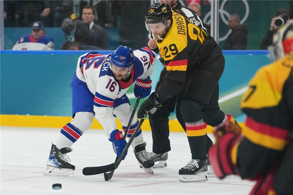 Deutschlands Kapitän Leon Draisaitl wurde von seinen Gegenspielern verhöhnt.Carolyn Kaster/AP/dpa