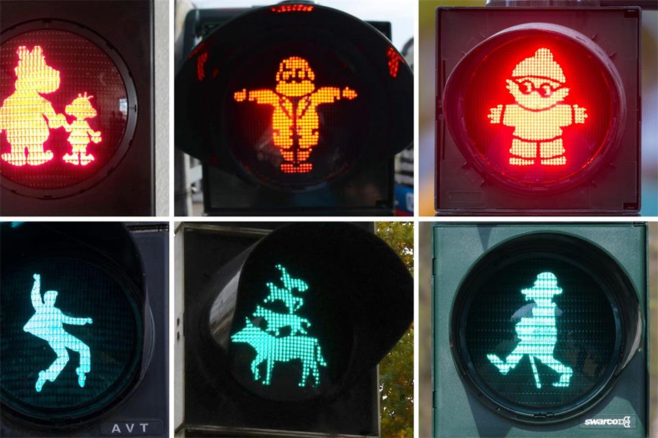Deutschlandweit werben Städte an Ampeln mit ihren Maskottchen. (Archivbild)dpa