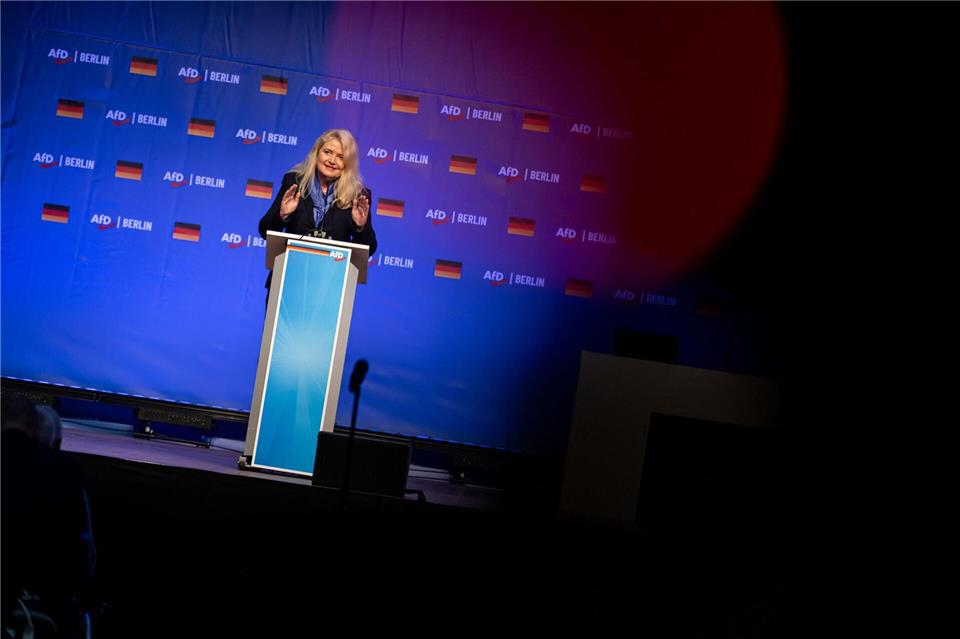 Die AfD-Landesvorsitzende Kristin Brinker war schon 2021 und 2023 Spitzenkandidatin für die Berlin-Wahl.Fabian Sommer/dpa