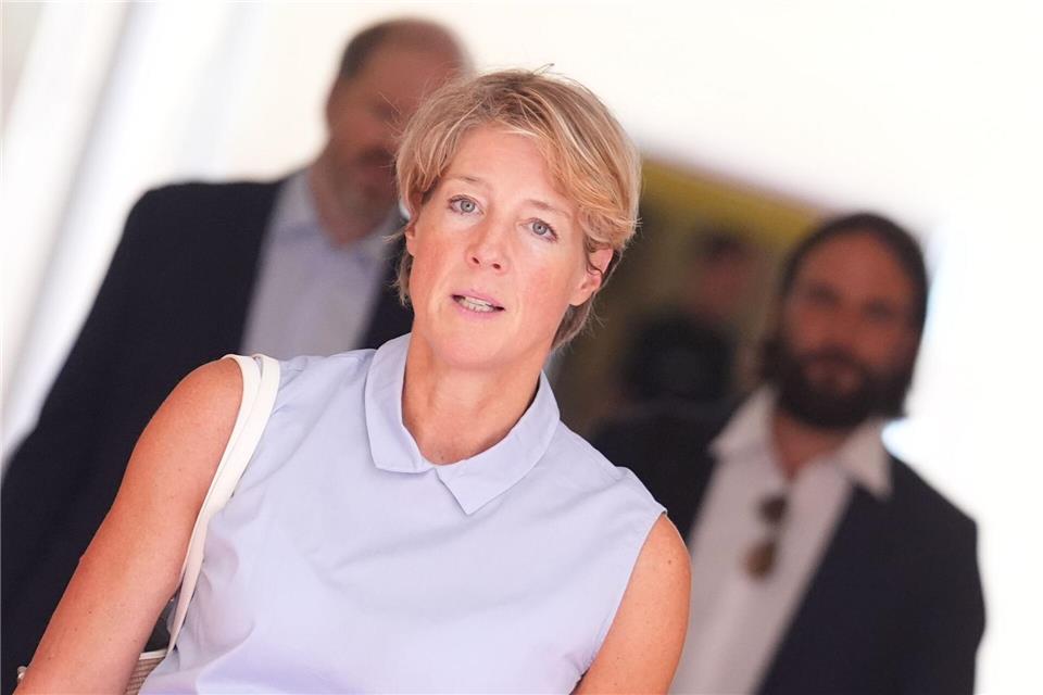 Die Angeklagte Christina Block auf dem Gerichtsflur.Marcus Brandt/dpa