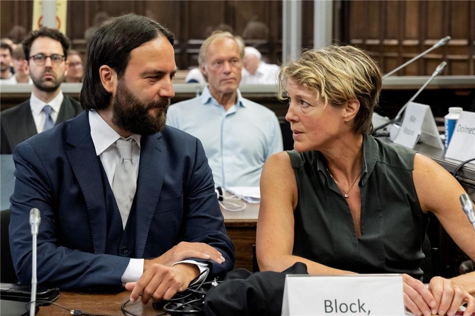 Die Angeklagte Christina Block und ihr Anwalt Ingo Bott am 60. Prozesstag.Markus Scholz/dpa