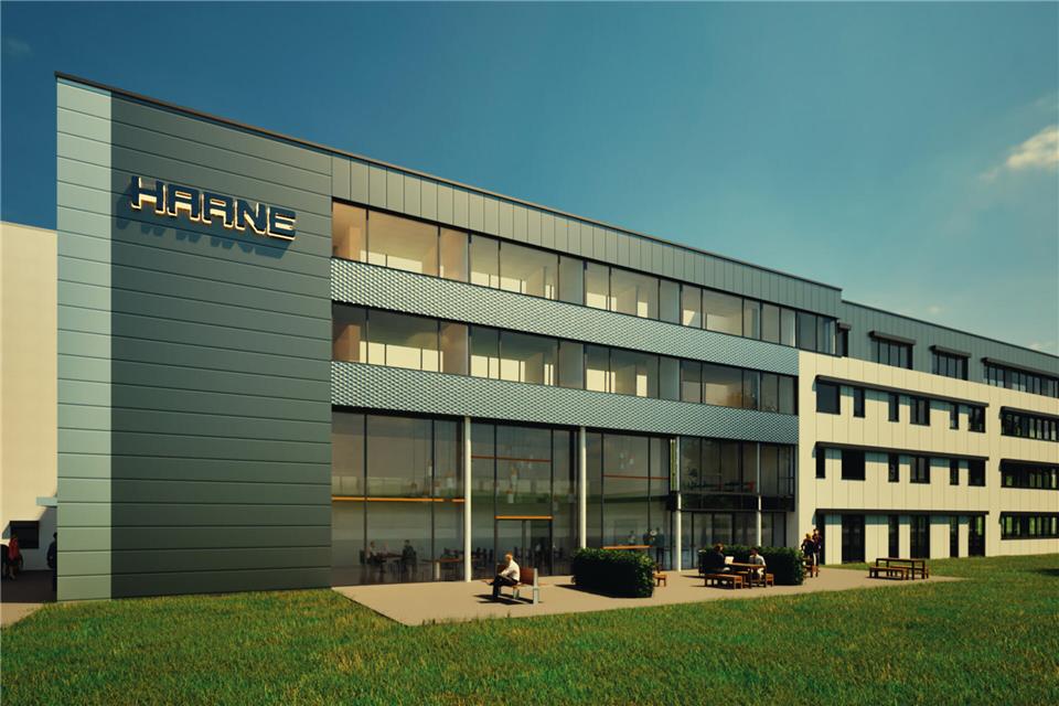 Haane baut weitere Gebäude in Weseke Die Animation zeigt den aktuellen Planungsstand des Neubaus aus Blickrichtung Nordvelener Straße.