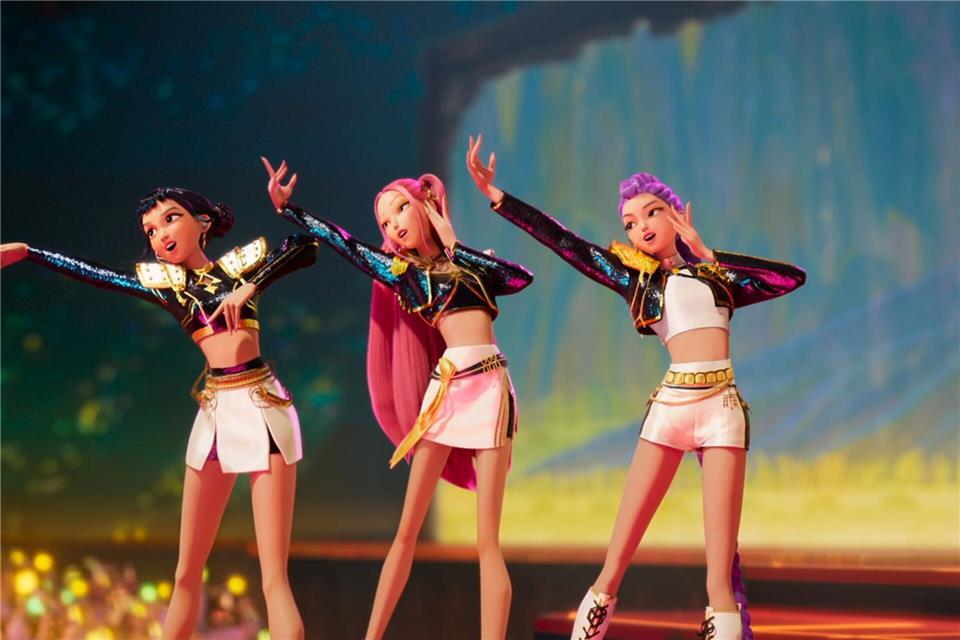 Die Band Huntrix gibt ein Megakonzert im Animationsfilm „KPop Demon Hunters“. (Netflix-Handout)-/Netflix/dpa