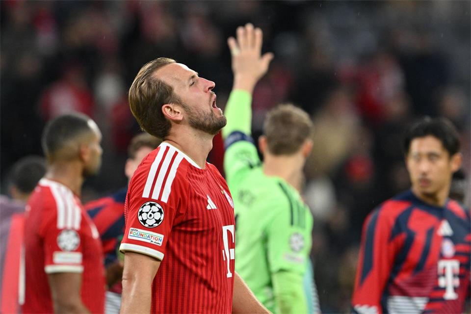 Die Bayern um Torjäger Harry Kane spielen in der Champions League erneut nur unentschieden.Peter Kneffel/dpa
