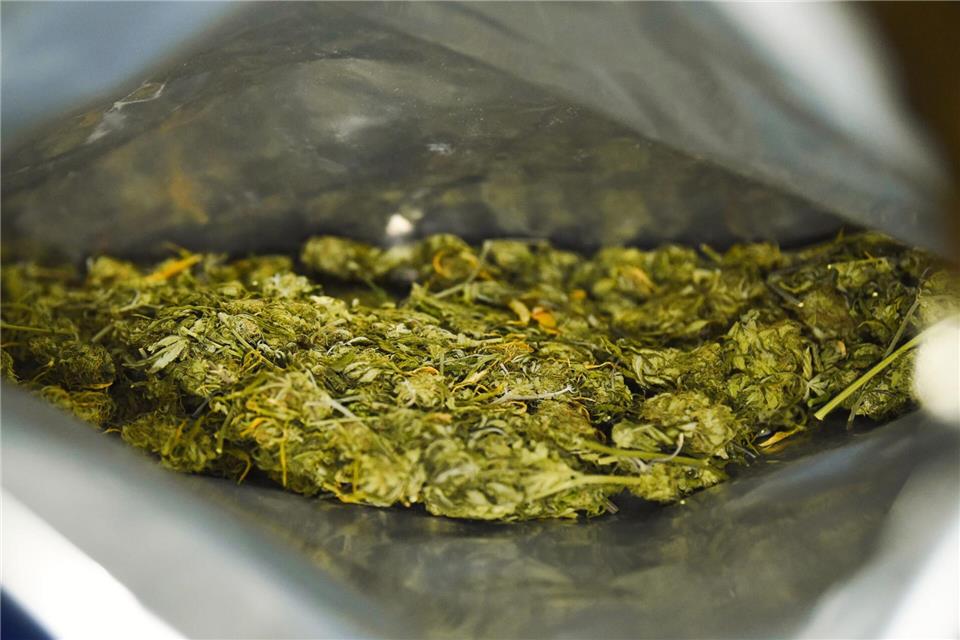 Die Beamten stellten Marihuana sicher. (Symbolbild)Nicolas Armer/dpa