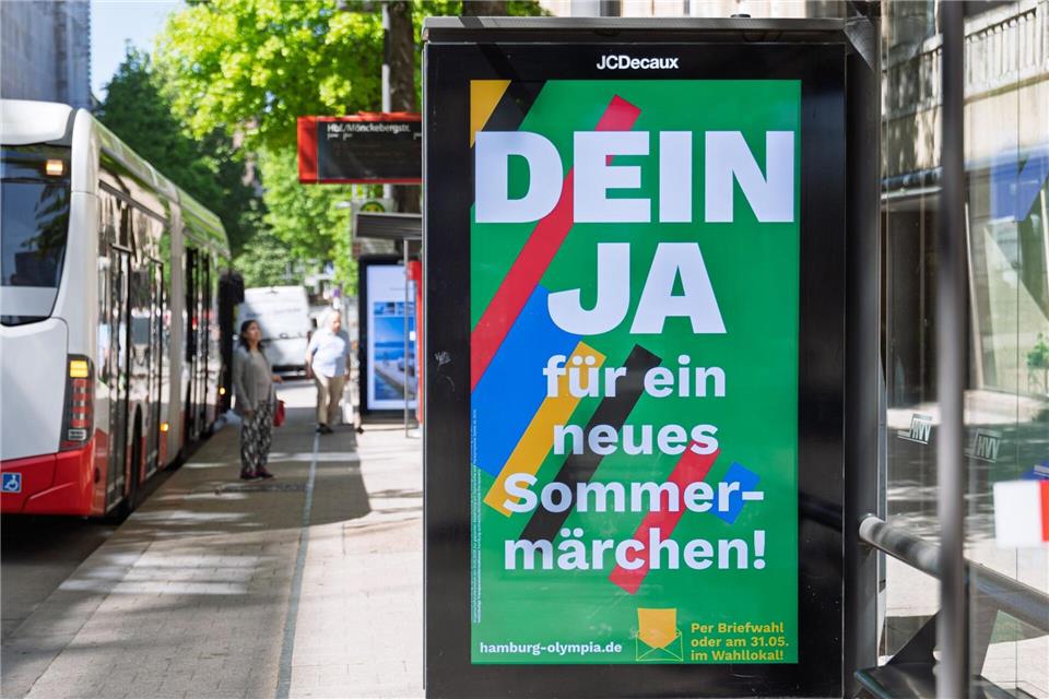 Die Befürworter einer Hamburger Olympia-Bewerbung waren vor dem Referendum in der Stadt sehr präsent.  Markus Scholz/dpa