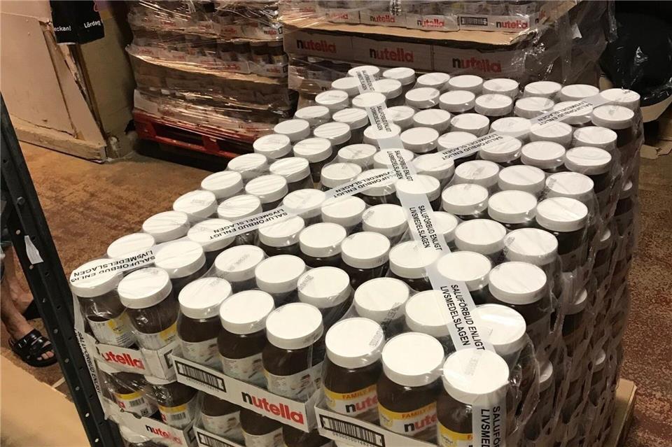 Die Behörde kann über 2.000 Nutella-Gläser nicht einfach so entsorgen.-/Stadt Malmö/dpa