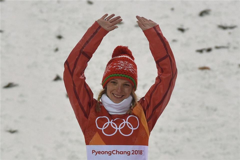 Die Berlarussin Hanna Huskowa wurde 2018 Olympiasiegerin in Pyeongchang. (Archivbild)Angelika Warmuth/dpa