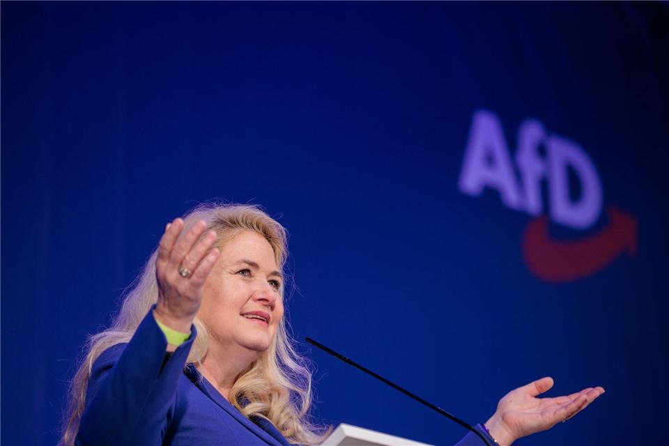 Die Berliner AfD-Landes- und Fraktionsvorsitzende Kristin Brinker war schon 2021 und 2023 Spitzenkandidatin ihrer Partei bei Wahlen zum Abgeordnetenhaus. (Archivbild) Carsten Koall/dpa