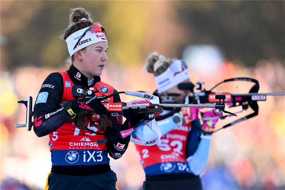 Die Biathletin Selina Grotian blickt zwiegespalten auf die Organisation und die Distanzen bei den Olympischen Spielen. (Archivbild)Sven Hoppe/dpa