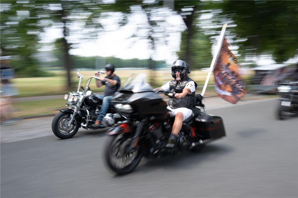 Die Biker-Parade bildete den Abschluss der „Harley Days“ in Dresden.Sebastian Kahnert/dpa