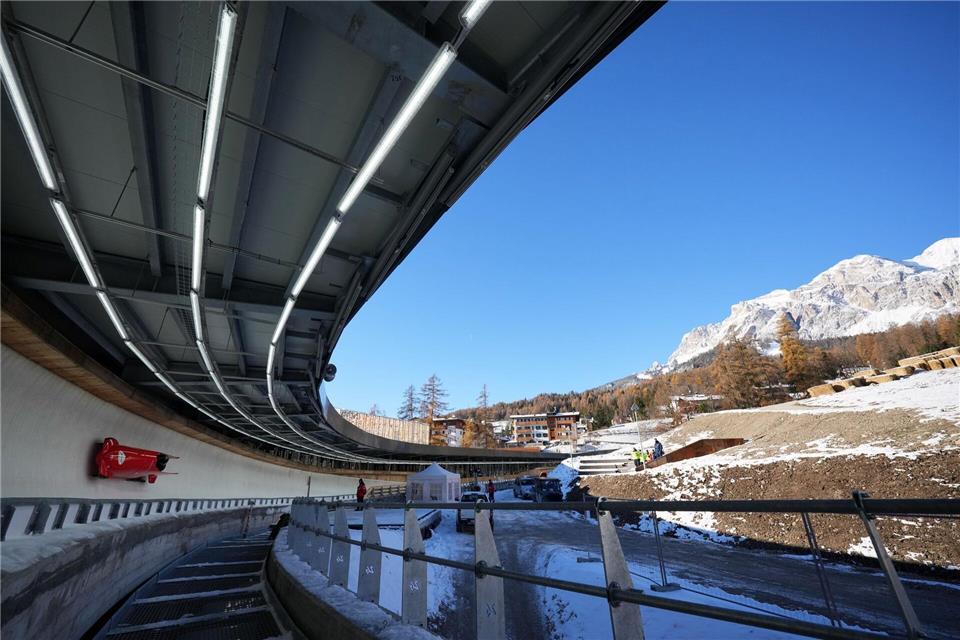 Die Bobbahn in Cortina d’Ampezzo musste neu gebaut werden. (Archivbild)Andrew Medichini/AP/dpa