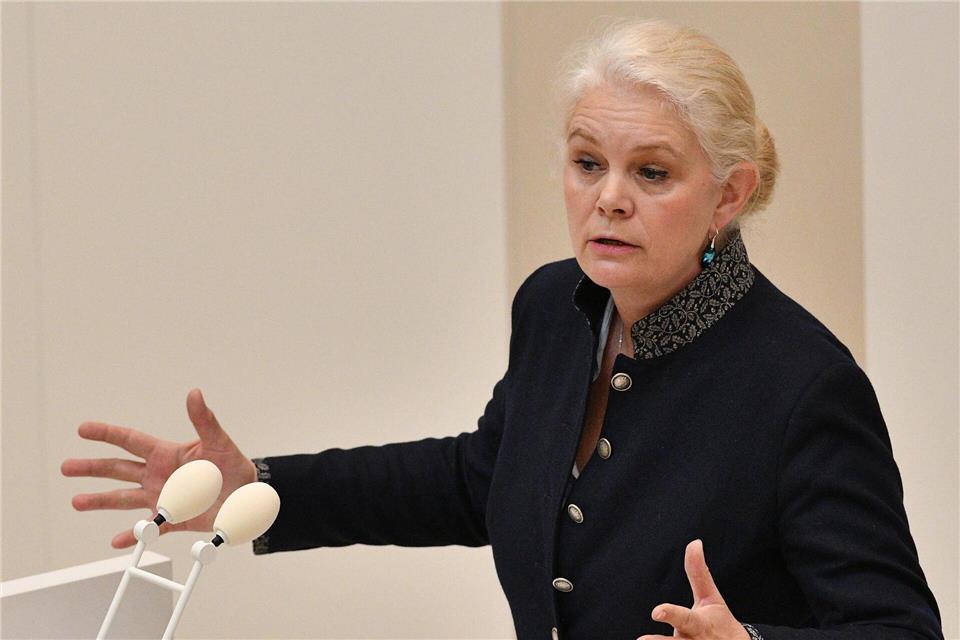 Die Brandenburger CDU-Landtagsabgeordnete Saskia Ludwig fordert mehr Offenheit ihrer Partei für eine Koalition mit der AfD (Archivbild).Bernd Settnik/dpa-zentralbild/ZB