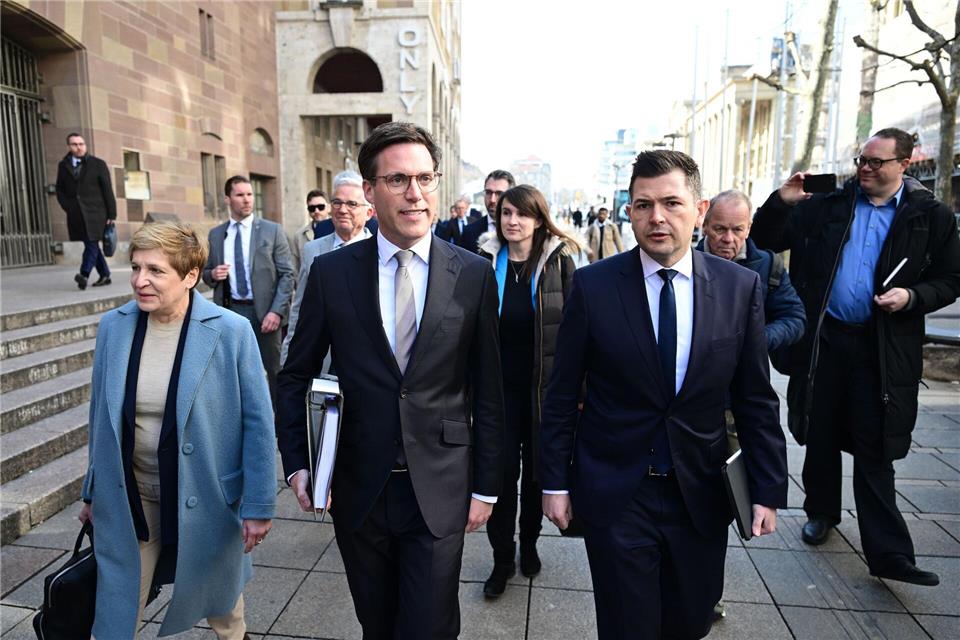 Die CDU mit Hagel (Mitte) und die Grünen regieren im Südwesten schon seit 2016 miteinander. Bernd Weißbrod/dpa