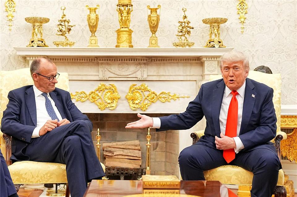 Die Chemie zwischen Trump und Merz stimmt.Michael Kappeler/dpa