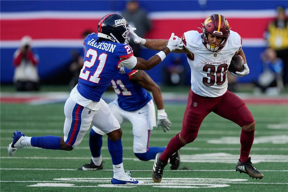 Die Commanders sorgten dafür, dass die Giants mit einer Niederlage im Gepäck nach Deutschland reisen.Seth Wenig/AP
