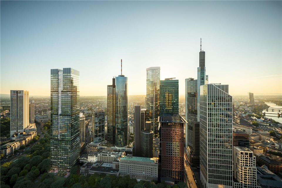 Commerzbank mietet neuen Wolkenkratzer Die Commerzbank mietet den neuen links hervorgehobenen Central Business Tower (Handout)rendertaxi GmbH/Helaba/Commerzbank /dpa