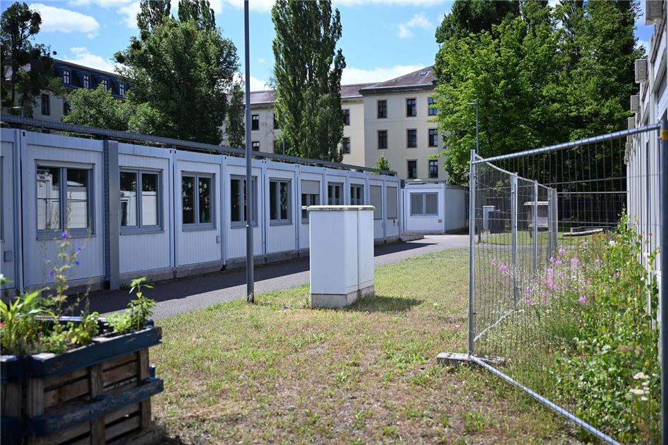 Die Containersiedlung liegt in Dresden-Neustadt.Katharina Kausche/dpa