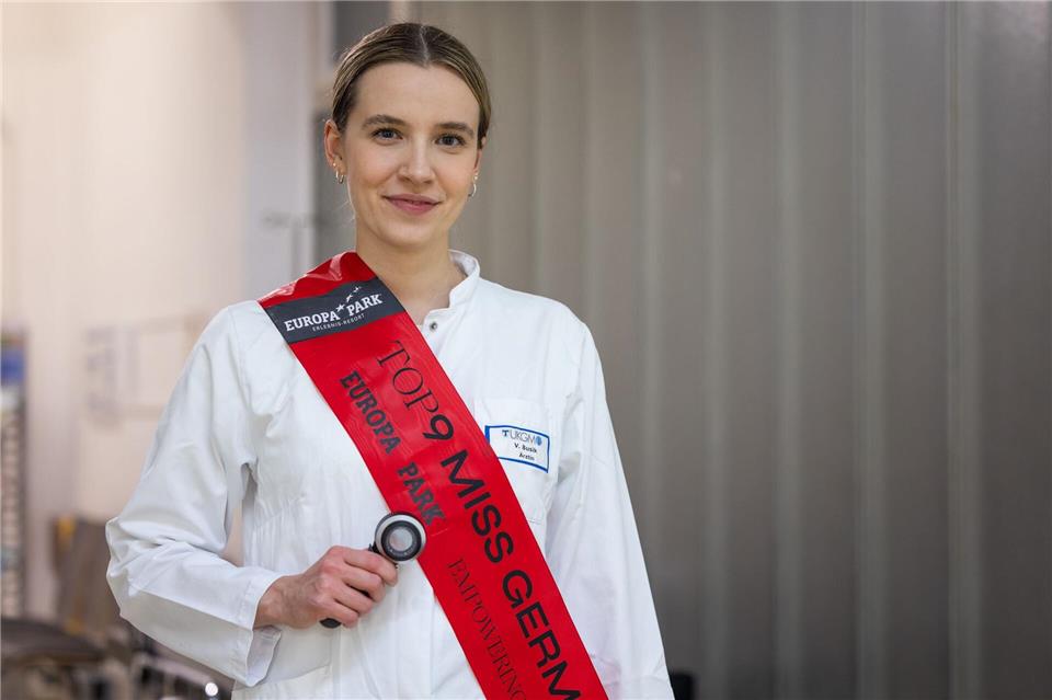 Die Dermatologin Valentina Busik gehört zu den neun Finalistinnen beim Wettbewerb „Miss Germany“ 2025. Christian Lademann/dpa