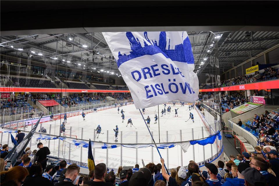 Die Dresdner Eislöwen spielen seit dieser Saison in der DEL. (Archvbild)Robert Michael/dpa