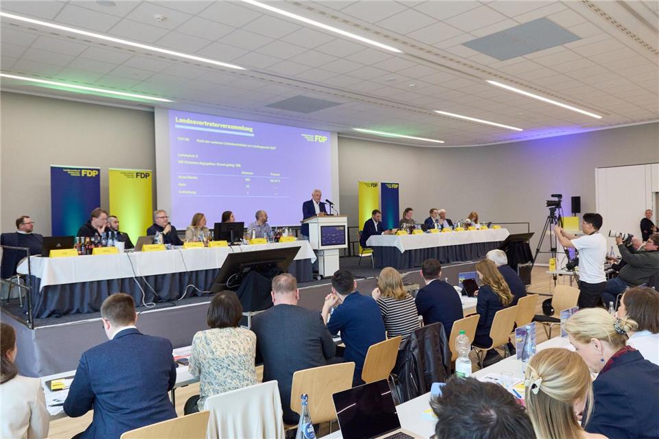 Die FDP hat ihre Landesliste für die Wahl 2027 aufgestellt. Georg Wendt/dpa