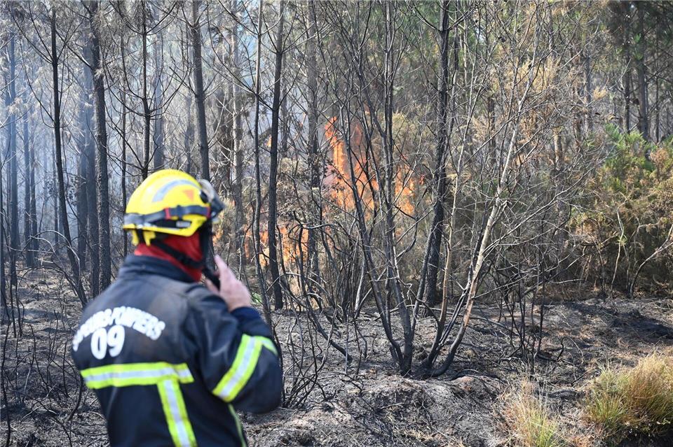 Die Feuerwehr kämpft gegen eine Reihe wiederaufflammender Brände.Katharina Kausche/dpa
