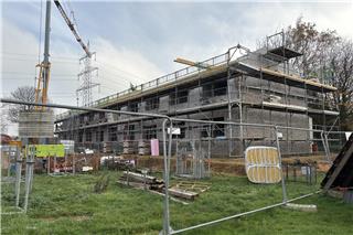 Die Flüchtlingsunterkunft in Heiden an der Rekener Straße ist noch eine Baustelle.